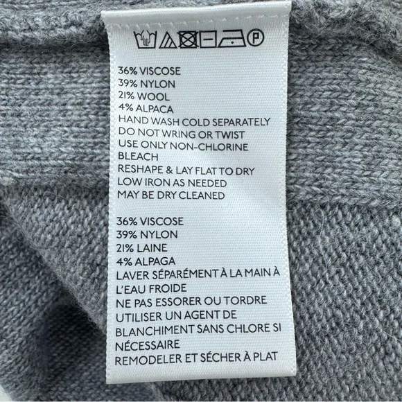 Anthropologie Sweater Dress Womens Small Gray Yellow Rib Knit Bell Sleeves - Picture 10 of 13